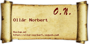 Ollár Norbert névjegykártya